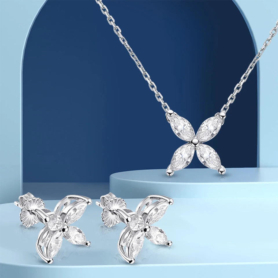 Moissanite Diamond Flower Jewelry