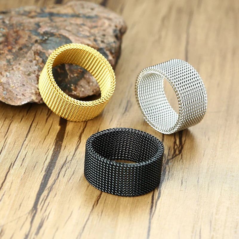 Mesh Wedding Bands For Her and Him
