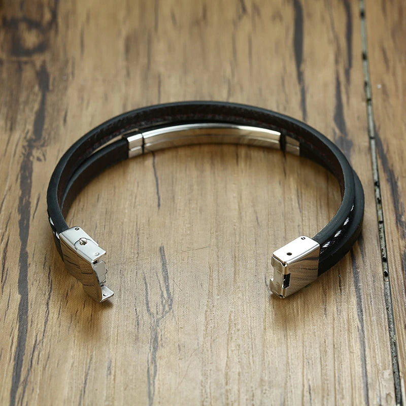Sew Lines Genuine Leather Bracelets