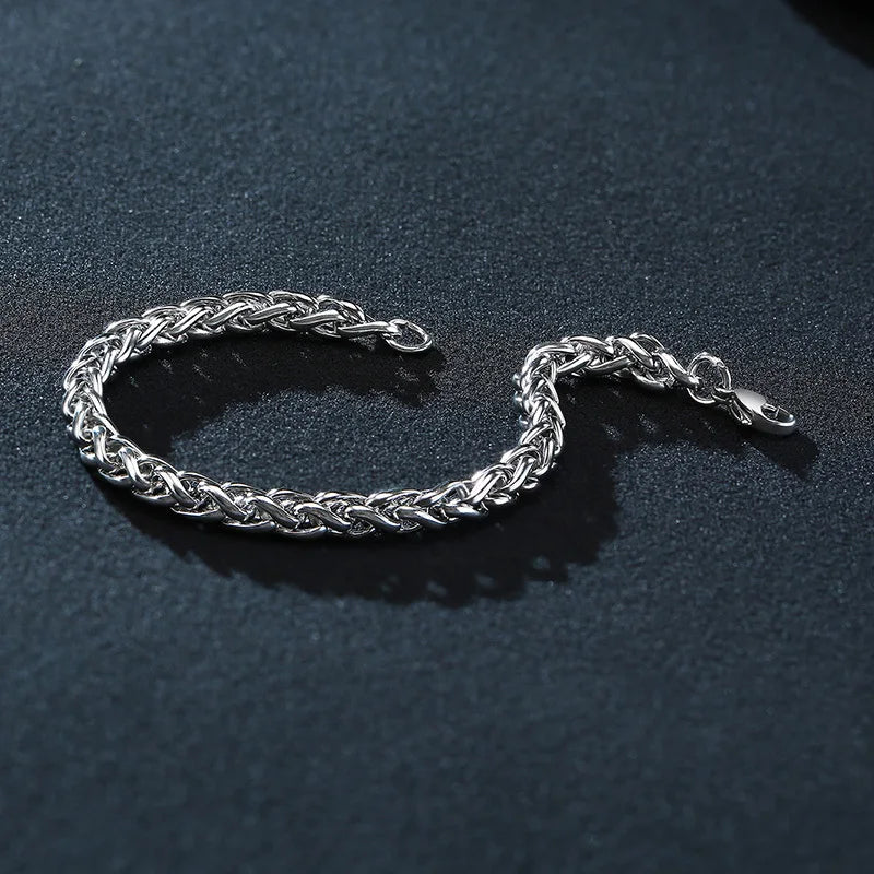 Silver Colored Wheat Chain Bracelets