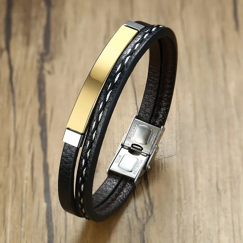 Sew Lines Genuine Leather Bracelets