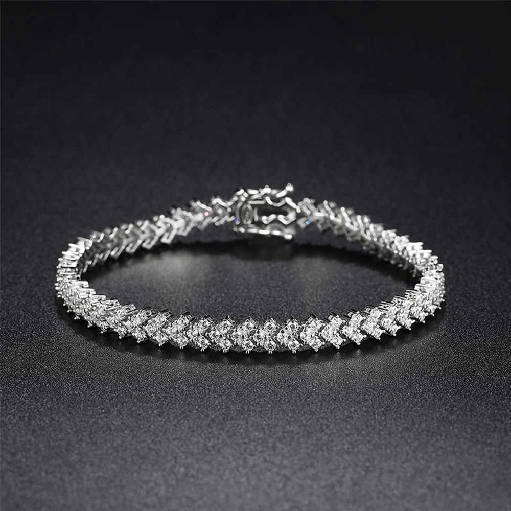 Moissanite/Zircon Tennis Bracelet