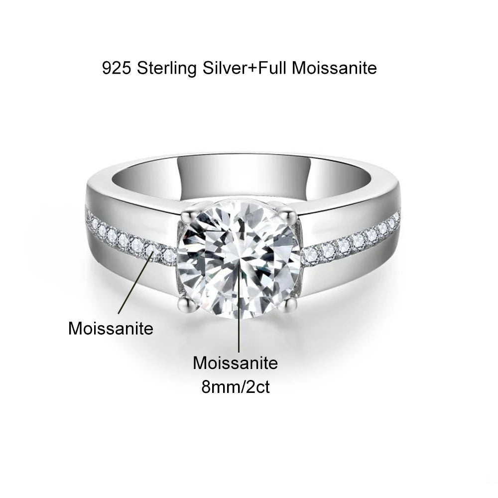 Moissanite Unisex Ring - Gold Plated