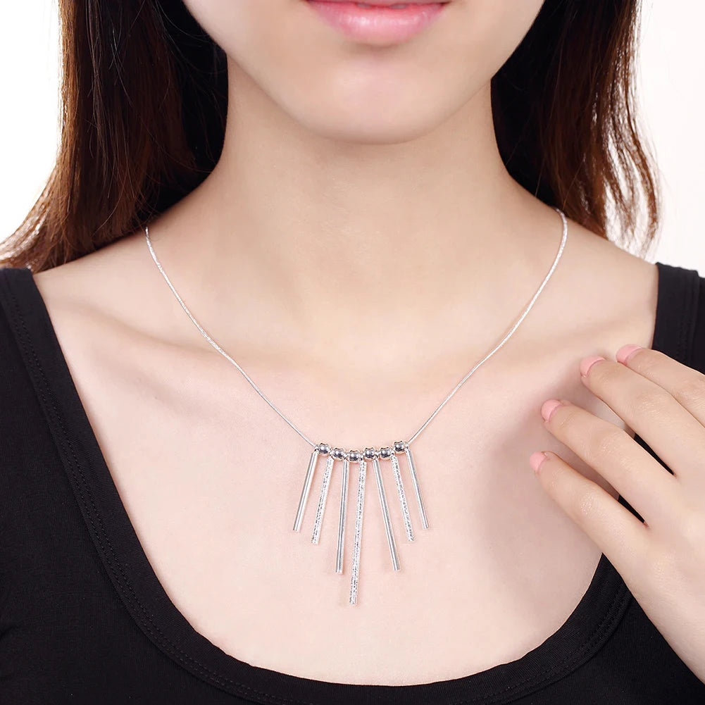 Cylindrical Rods Jewelry Set - Silver