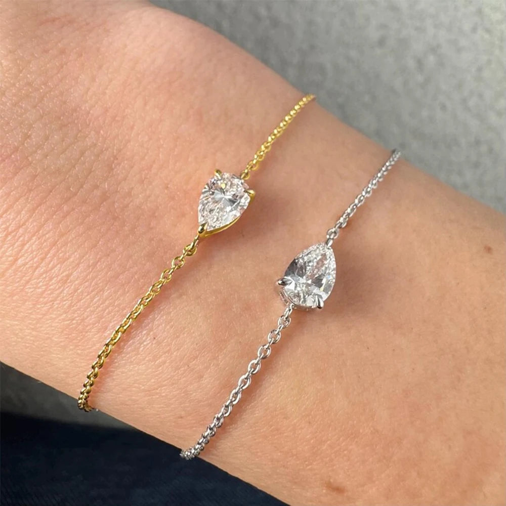Pear Cut Moissanite Diamond Bracelet