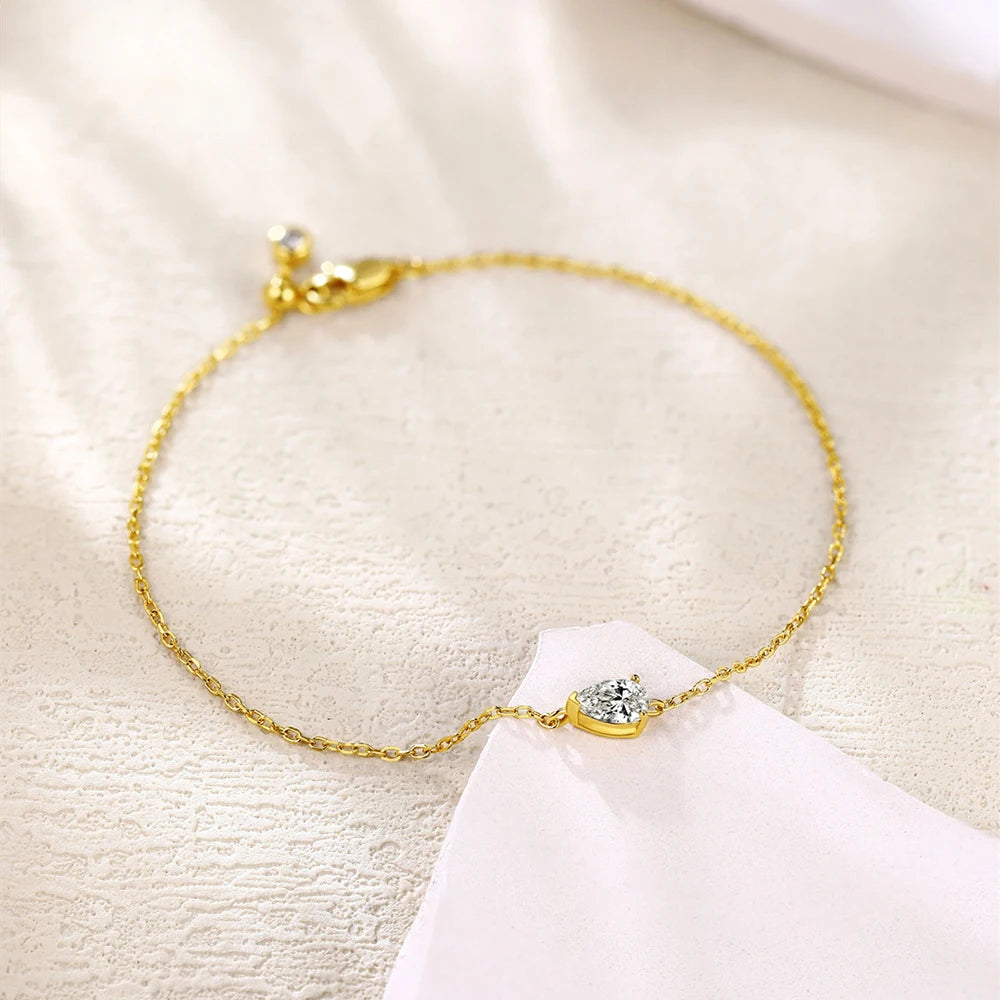 Pear Cut Moissanite Diamond Bracelet