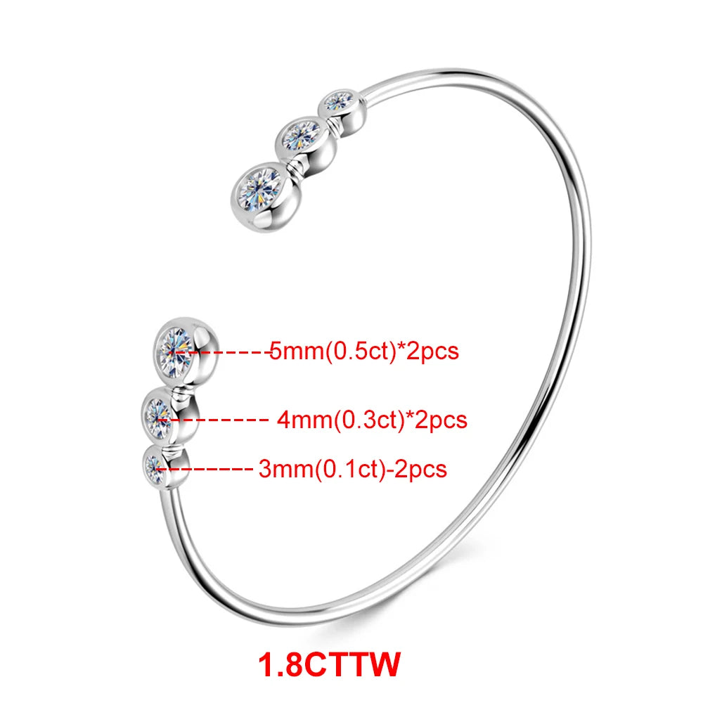 Moissanite Open Bangle Bracelet