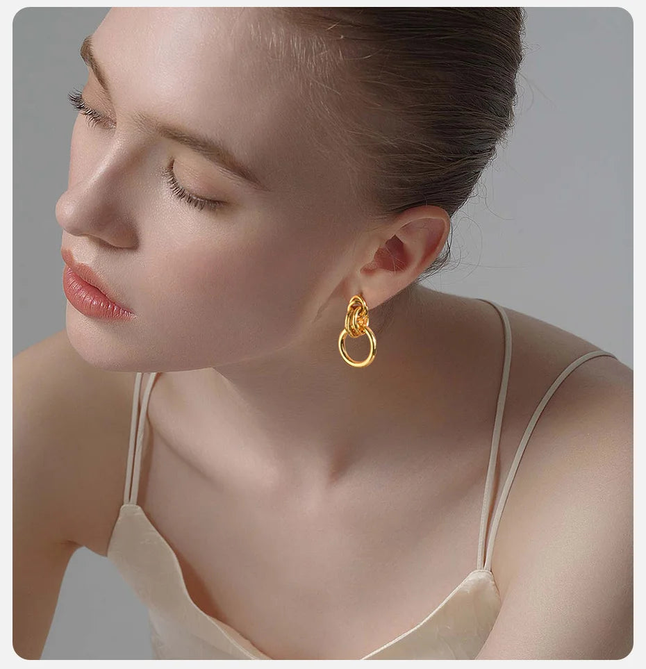 Layered Interlaced Dangling Earrings