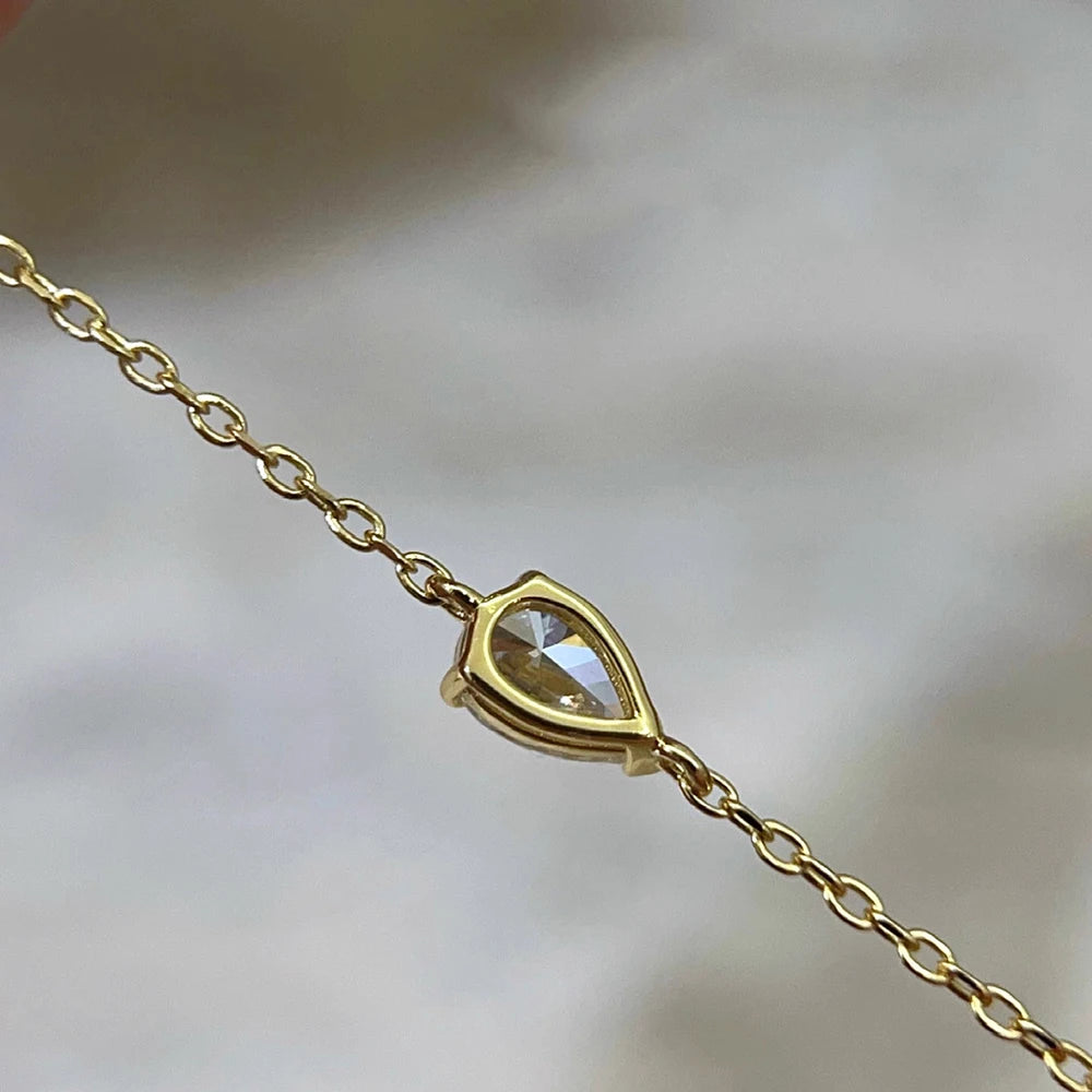 Pear Cut Moissanite Diamond Bracelet
