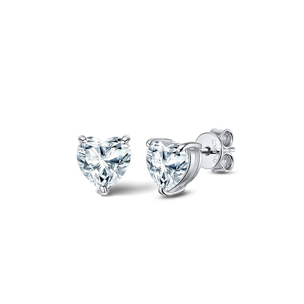 Heart Cut Moissanite Diamond Pendant Necklace/Earrings Set