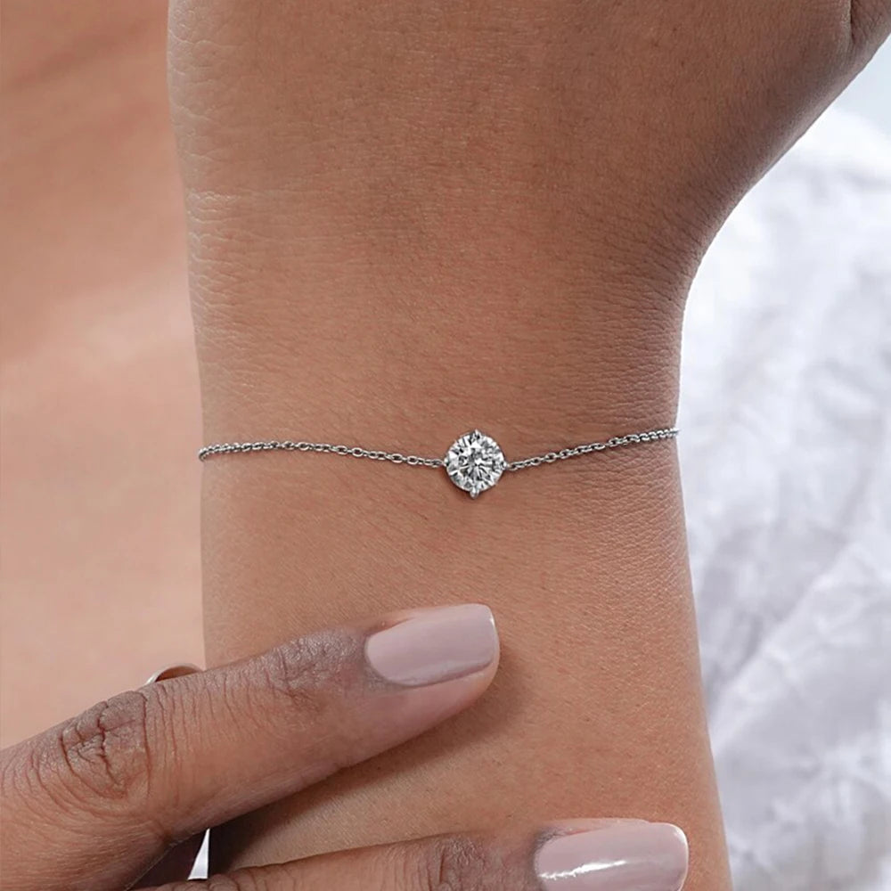 Moissanite/Zircon Solitaire Bracelets