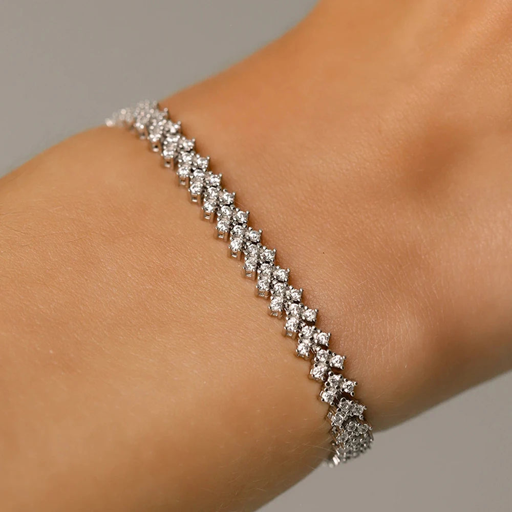 Moissanite/Zircon Tennis Bracelet