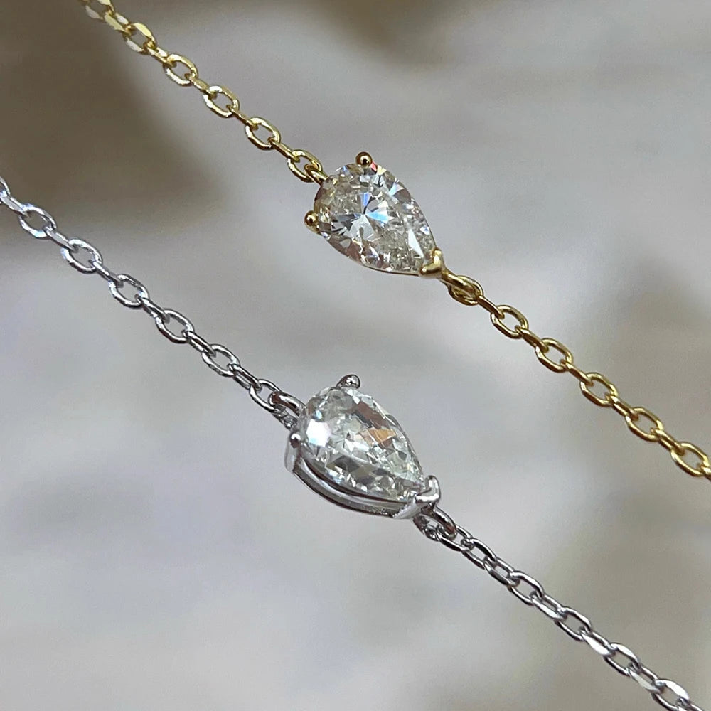 Pear Cut Moissanite Diamond Bracelet