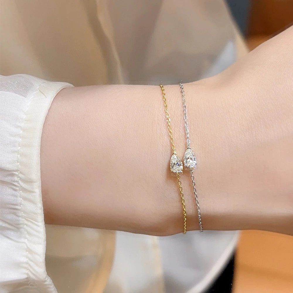 Pear Cut Moissanite Diamond Bracelet