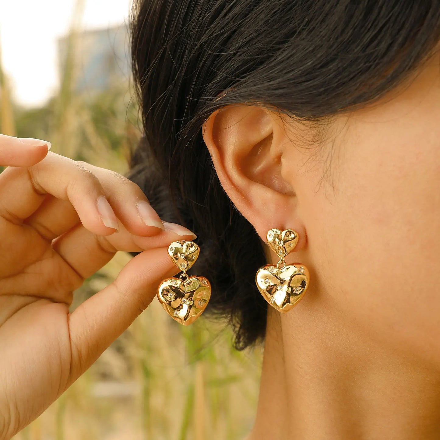 Double Heart Earrings
