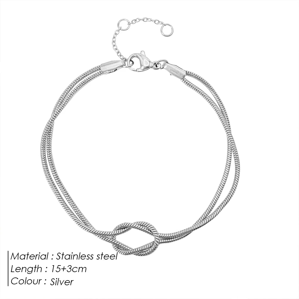 Simple Knotted Snake Chain Bracelet