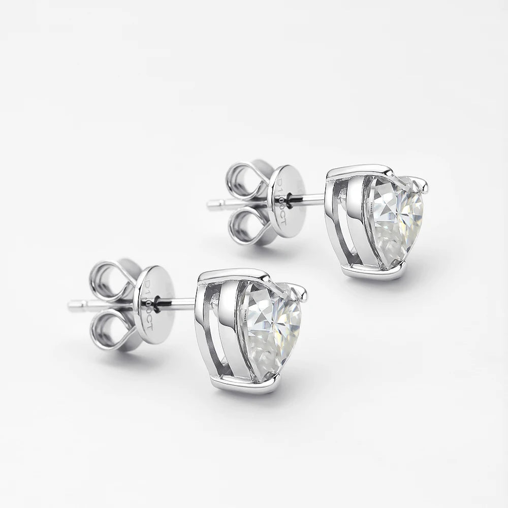 Heart Cut Moissanite Diamond Pendant Necklace/Earrings Set
