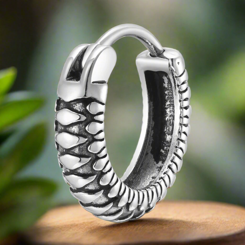 Snake Textured Hoop Earrings