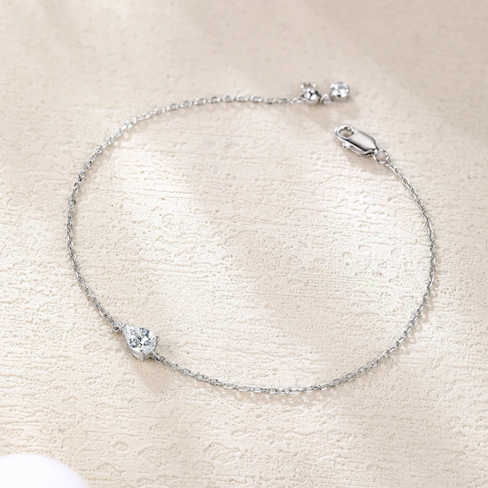 Pear Cut Moissanite Diamond Bracelet