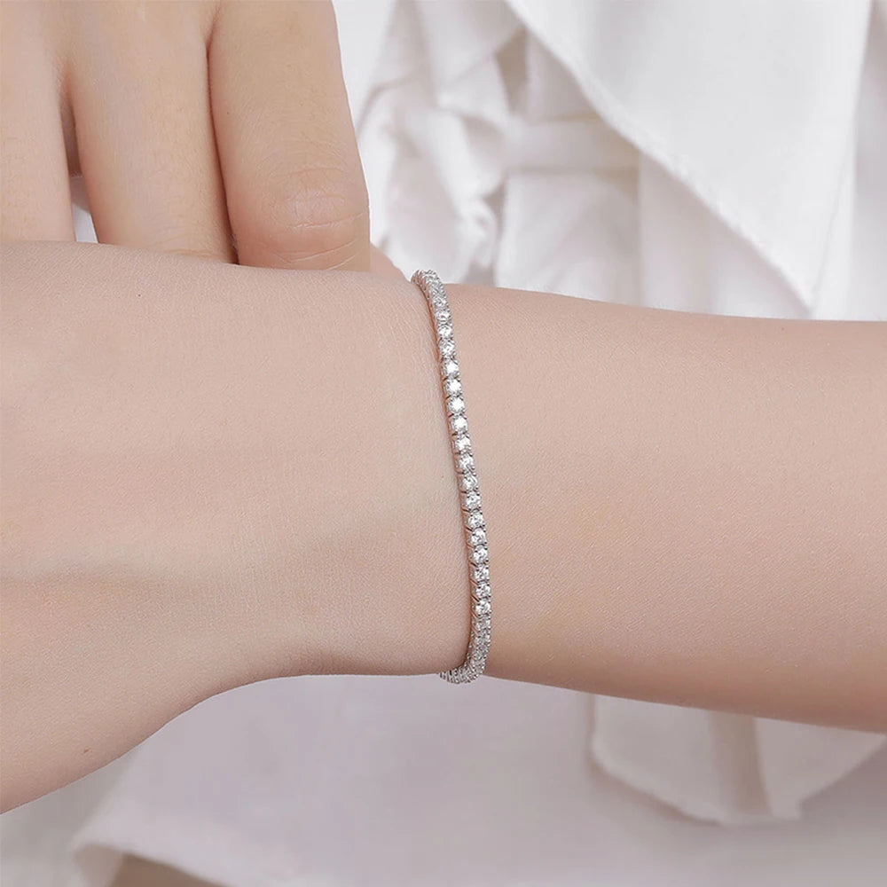 Moissanite or Zircon Tennis Bracelet