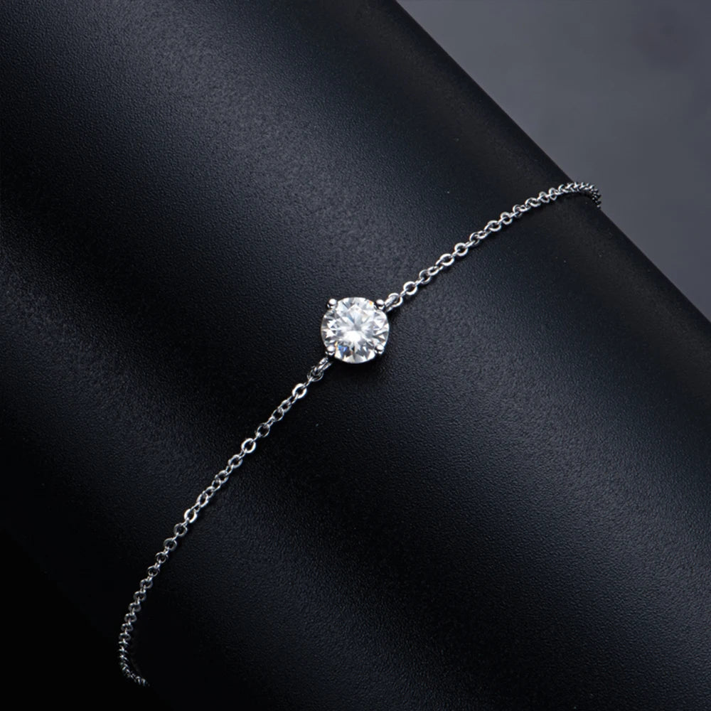 Moissanite/Zircon Solitaire Bracelets