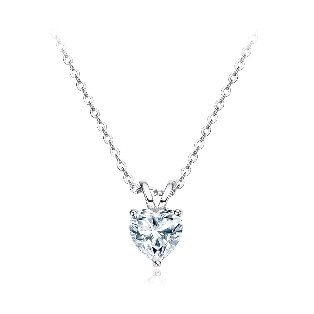 Heart Cut Moissanite Diamond Pendant Necklace/Earrings Set
