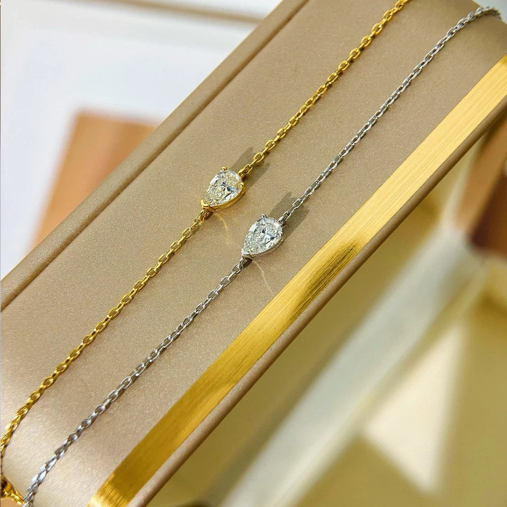 Pear Cut Moissanite Diamond Bracelet