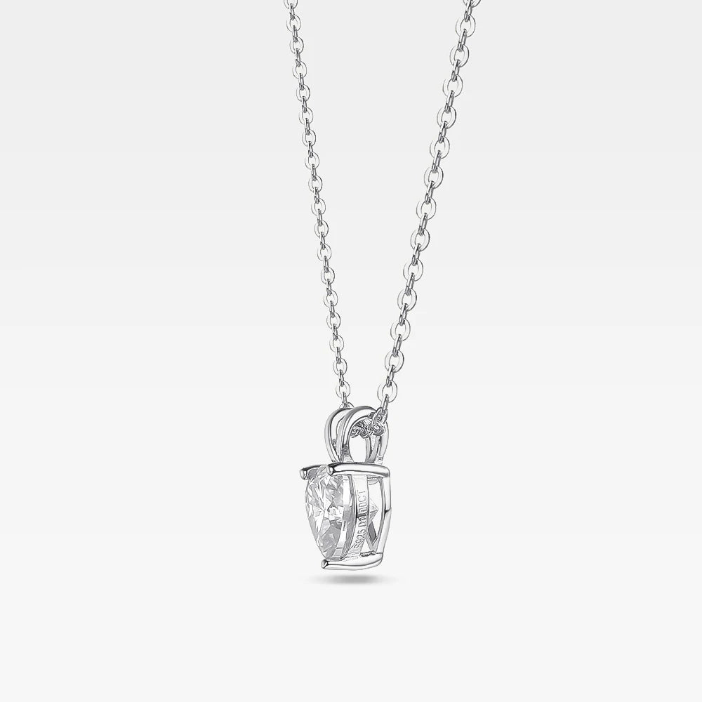 Heart Cut Moissanite Diamond Pendant Necklace/Earrings Set