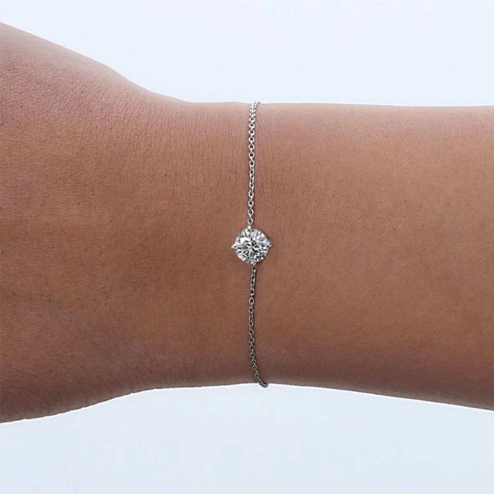 Moissanite/Zircon Solitaire Bracelets