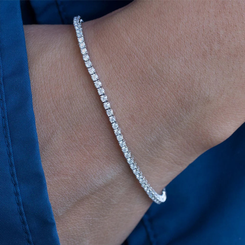 Moissanite or Zircon Tennis Bracelet