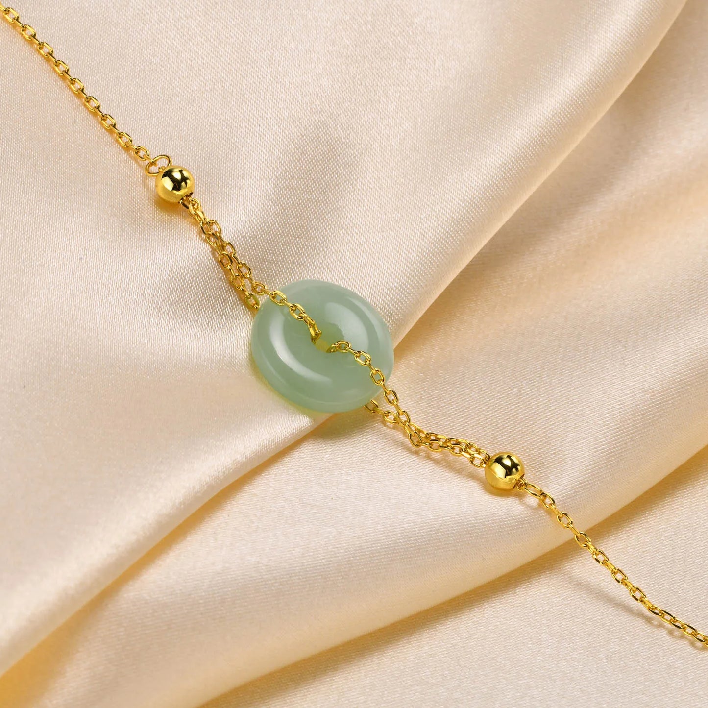 Jade Round Charm Bracelet