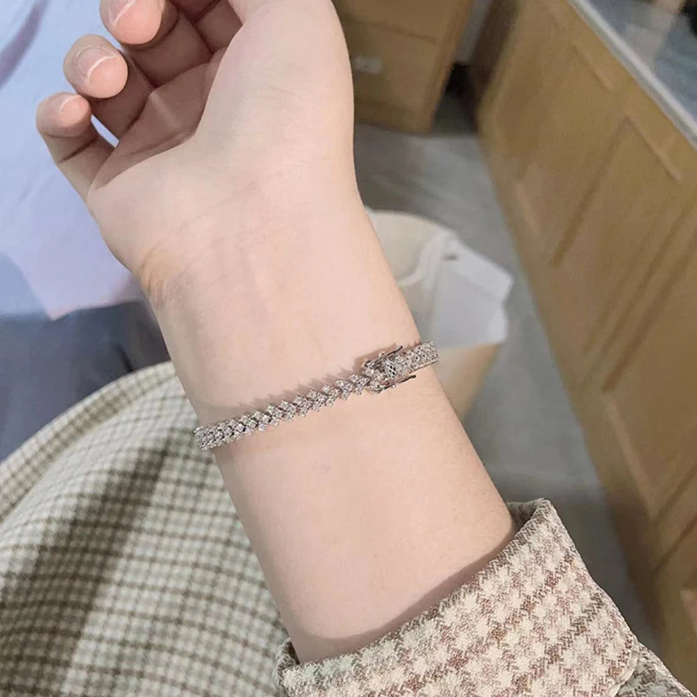 Moissanite/Zircon Tennis Bracelet