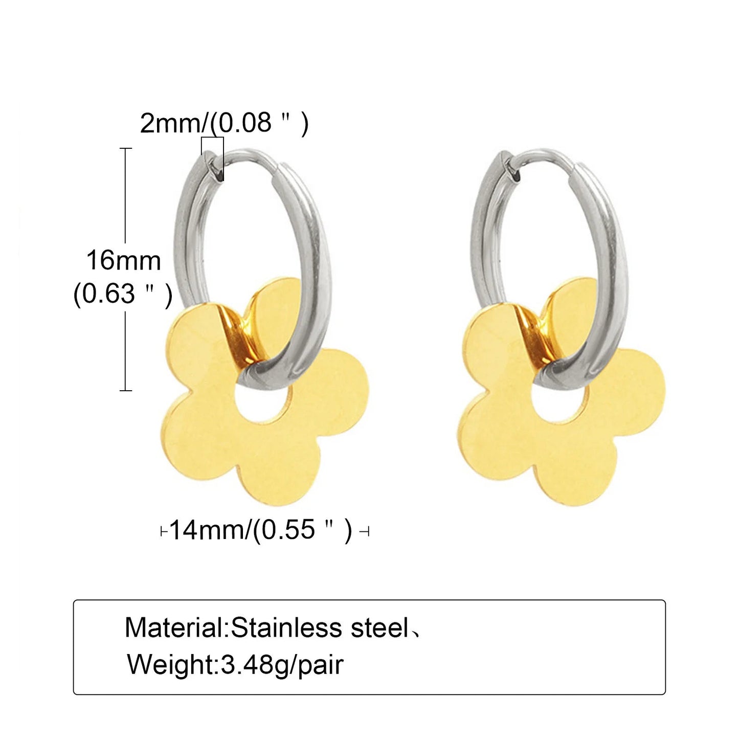 Flower Hoop Earrings