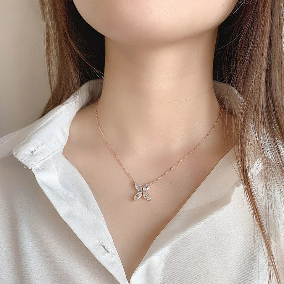 Moissanite Diamond Flower Jewelry