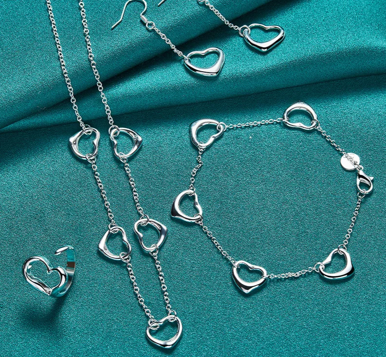 Heart Full Jewelry Set - Silver