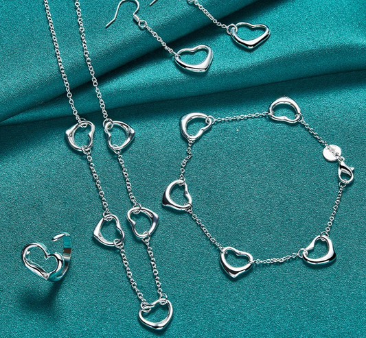 Heart Full Jewelry Set - Silver