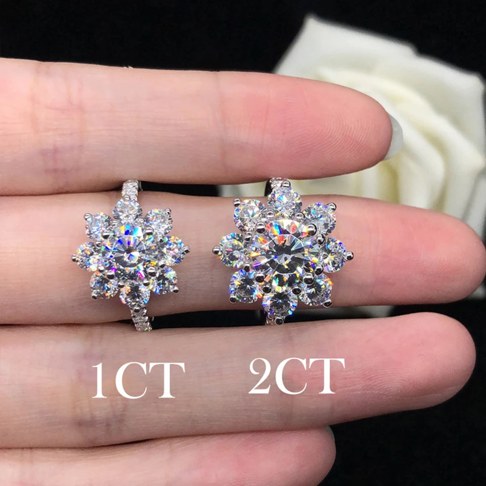 Moissanite Sunflower Ring - Gold Plated