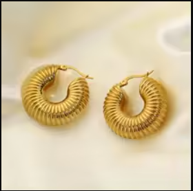 Stripped Earrings and Ring