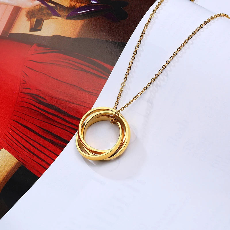 Triple Interlocked Circle Ring/Necklace