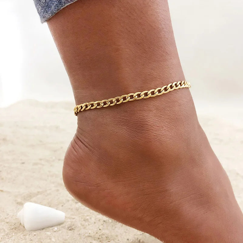 Simple Chain Anklets