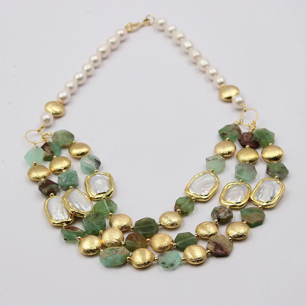 Natural Green Chrysoprase Necklace