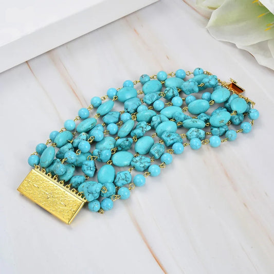 8" Turquoise GemStone Strands Bracelet