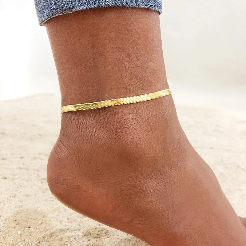 Simple Chain Anklets