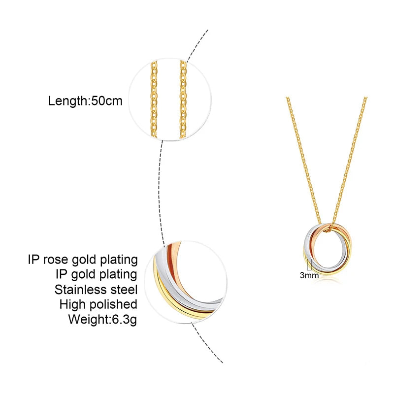 Triple Interlocked Circle Ring/Necklace