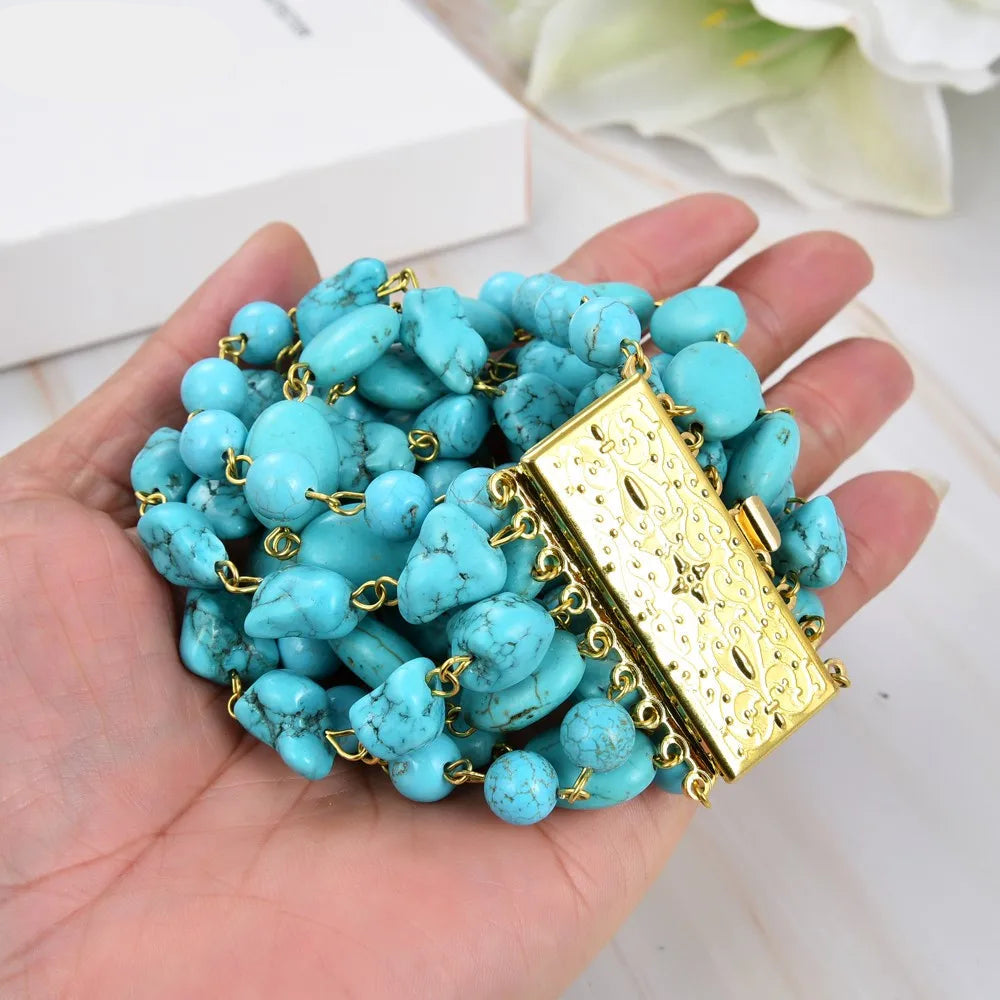 8" Turquoise GemStone Strands Bracelet