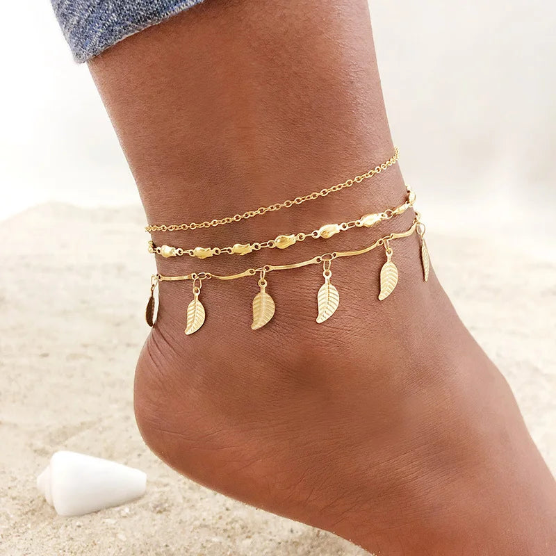 Simple Chain Anklets