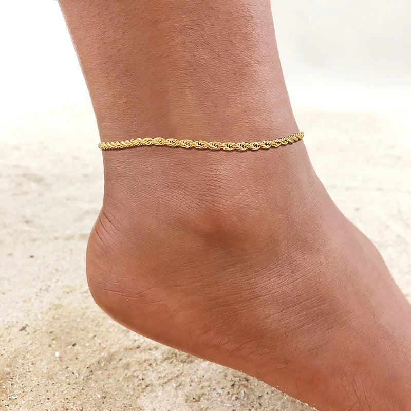 Simple Chain Anklets