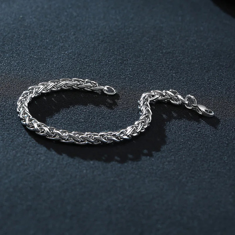 Silver Colored Wheat Chain Bracelets