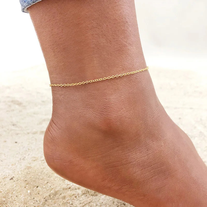 Simple Chain Anklets