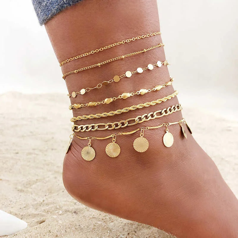 Simple Chain Anklets